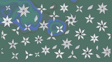 Eskiz geçmişi. Raster illüstrasyonu. Raster. Tomurcukları çiçek olan sevimli bir çiçek deseni. Eski usul. Kumaş, tekstil ve duvar kağıdı baskısı için..