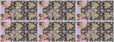 Duvar kâğıdı barok, İspanyol kumaşı. Çiçek deseni. Gri renklerdeki altın elementler. Şık bir grafik desen. Kusursuz raster arkaplanı.