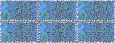 Butterflies on a blue and violet background. Endless. Sketch, doodle, scribble. Design with butterflies. Raster illustration. Seamless.