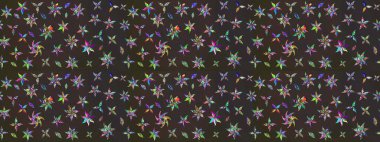 Çiçekli eskiz çizimi. Renkli Yaz Temalı eskiz kalıbı. Gri ve kahverengi renkli çiçekler. Düz Çiçek Elementleri Tasarımı.