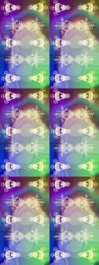 Suluboya çiçekli çiçek deseni. Tarafsız, mavi ve yeşil renklerde Asya tekstili. Raster illüstrasyonu.