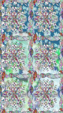 Düz Çiçek Elementleri Tasarımı. Sevimli çiçek raster deseni. Modaya uygun kumaş deseni. Renkli Yaz Temalı Kusursuz Arkaplan.