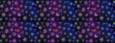 Tekstil için suluboya eskiz deseni. Şirin çiçekli, desenli, mavi ve gri renkte renkli bir eskiz deseni. El çizimi çiçek çizimi deseni (fayans)).