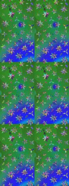 Küçük renkli çiçekler. Robot resim. Motley illüstrasyonu. Moda baskıları için zarif bir şablon. Çiçekli yaz çiçekleri. Küçük çiçekte şirin desenler.