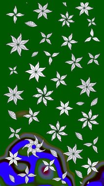 Yeşil renkli çiçekler. Yumuşak, yaz çiçekli arka plan. Raster çiçek desenli ve çiçekli..