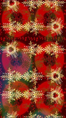 Raster illüstrasyonu. Renkli arka planda izole tatlı kar taneleri. Kar taneli renkler.