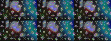 Suluboya çiçekli çiçek deseni. Raster illüstrasyonu. Asya tekstil gri ve mavi renkler.