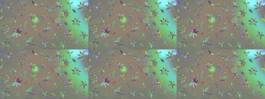 Raster illüstrasyonundaki çiçek desenli çizim. Gri ve bej renkli çiçekler. Renkli Bahar Teması eskiz kalıbı. Düz Çiçek Elementleri Tasarımı.