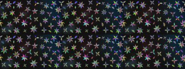 Raster düz çiçek çizim deseni. Hediye ambalaj kağıdı, tebrik kartları, posterler ve pankart tasarımı. Gri ve mavi renkte çiçekler.