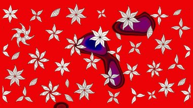 Sevimli çiçek raster deseni. Renkli Yaz Temalı eskiz kalıbı. Modaya uygun kumaş deseni. Düz Çiçek Elementleri Tasarımı.