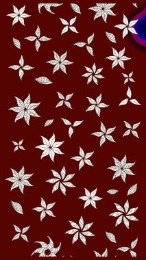 Kırmızı ve nötr renklerde çiçekler. Kumaş desenli papatya çiçekleri ayrıntıları.