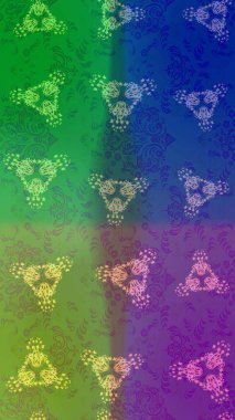 Renkler. Kar tanelerinin soyut arkaplanlı Noel şablonu. Raster illüstrasyonu. Noel ve yeni yıl moda baskıları için tatil tasarımı. Altın kar taneleri.