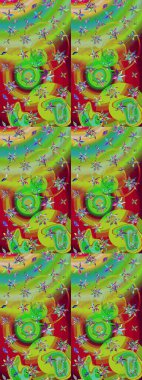 Raster illüstrasyonu. Tekstil veya kitap kapakları, imalat, duvar kağıtları, baskı, hediye paketi ve yapıştırma kitabı için çiçek eskizi geçmişi. Küçük ölçekli çiçeklerdeki basit sevimli desen.