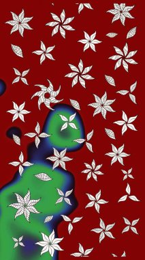 Millefleur 'lar. Oldukça eski bir besin torbası deseni, küçük kırmızı renkte, çiçekler. Tekstil, kumaş, kapaklar, duvar kağıtları, baskı, paket, koleksiyon defteri, örgü, dekupaj için çiçek arkaplanı..