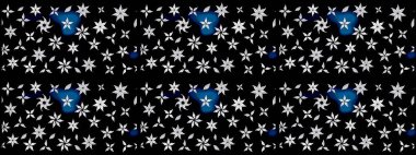 Siyah ve nötr renklerde çiçekler. Çiçekli çizim şekli. Düz Çiçek Elementleri Tasarımı. Renkli Bahar Teması çizim şablonu.