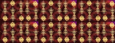 Kar taneleri arka planda. Kış kartı Mutlu Noeller, Yeni Yıl ve Mutlu Tatil Raster çizimleri. Kahverengi, kırmızı ve sarı kar taneli Noel kartı Kahverengi, kırmızı ve sarı renkler.