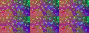 Raster illüstrasyonundaki çiçek desenli çizim. Renkli Bahar Teması eskiz kalıbı. Güzel kumaş deseni. Düz Çiçek Elementleri Tasarımı.