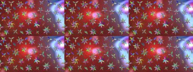 Düz Çiçek Elementleri Tasarımı. Renkli Yaz Temalı eskiz kalıbı. Sevimli çiçek raster deseni. Kahverengi ve kırmızı renkte çiçekler.