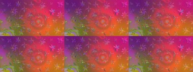 Çiçekler, dallar, bitkiler ve çiçekler. Güzel kumaş deseni. El çizimi. Raster illüstrasyonu.