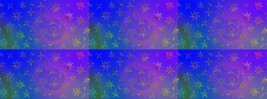 Çiçekli çizim şekli. Renkli Bahar Teması eskiz kalıbı. Mor ve mavi renkte çiçekler. Düz Çiçek Elementleri Tasarımı.