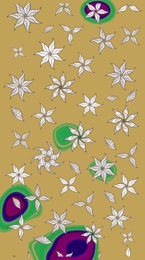 Organik elementler. Raster deseni. Botanik çizim kalıbı. Suluboya etkisi.