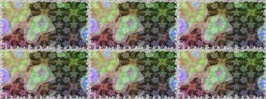 Raster illüstrasyonu. Gri ve nötr renklerde Asya tekstil tarzında. Kusursuz çiçek deseni.