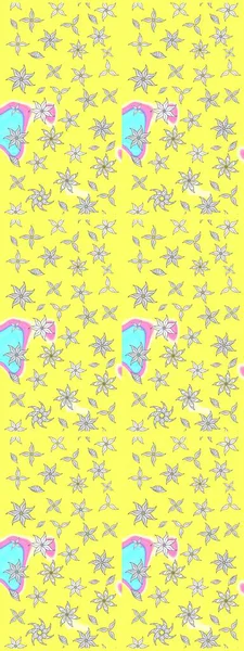 Simple cute pattern in small-scale flowers. Raster illustration. Floral sketch background for textile or book covers, manufacturing, wallpapers, print, gift wrap and scrapbooking.