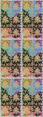 Barok tarzında kusursuz bir doğulu süsü. Gri ve nötr renklerde altın elementlerle geleneksel klasik altın raster deseni.