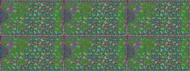 Tropikal temalı kelebek deseni. Raster illüstrasyonu. Yeşil renkli şirin kelebek deseni. Tekstil, duvar kağıtları, web sayfası arkaplanları, yüzey dokuları için mükemmel.