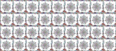 Düz Çiçek Elementleri Tasarımı. Renkli Bahar Temalı Kusursuz Arkaplan. Çiçeksiz desenli arka plan. Tarafsız, beyaz ve mavi renkte çiçekler.