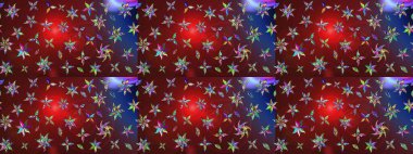 Çiçek kolajı. - Kırmızı ve kahverengi çiçekler. Çiçek arkaplan. Çiçek kompozisyonu. Raster deseni. Küçük çiçekte güzel bir desen var. Doğa.