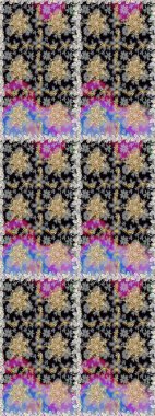 Raster geometrik arka plan. Gri ve siyah renklerde altın çiçekli altın desenler. Altın rengi, kusursuz çizim. Senin tasarımın için, duvar kağıdı..