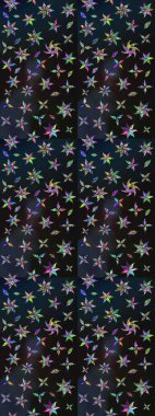 Düz Çiçek Elementleri Tasarımı. Renkli Bahar Teması eskiz kalıbı. Taslak desenli, modaya uygun kumaş deseni. Şirin çiçek elementleri. Raster illüstrasyonu.