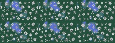 Raster Şirin kumaş deseni. Eskiz klasiği. Renkli Bahar Teması eskiz kalıbı. Düz Çiçek Elementleri Tasarımı.