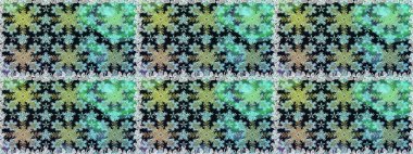 El yapımı dekoratif çerçeve, albüm kapağı, tebrik kartı, klasik Art deco tarzı. Raster soyut çiçek çelengi altın karalama fantezi yaprakları ve mavi renkli çiçek.