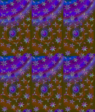 Renkli çizim kalıbı. Çiçek duvar kâğıdı. Çiçek arkaplan. Raster illüstrasyonu. Kahverengi renkli şirin tekstil.