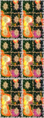 Kusursuz raster arka plan. Şık bir grafik desen. Çiçek deseni. Kahverengi ve bej renklerde altın elementler. Duvar kâğıdı barok, İspanyol kumaşı.