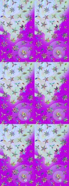 Tarafsız ve mor renkler üzerine çiçek desenli çizimler, el yapımı papatyalar, papatyalar. Tekrarlayan çiçek arkaplanı, zarif nötr ve menekşe çiçekleri duvar kağıdı.