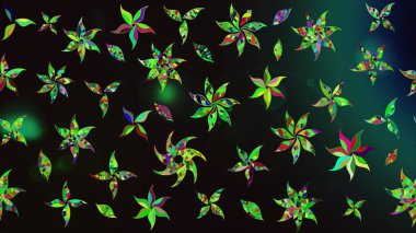 Düz Çiçek Elementleri Tasarımı. Sevimli çiçek raster deseni. Modaya uygun kumaş deseni. Renkli Yaz Teması çizim şablonu.