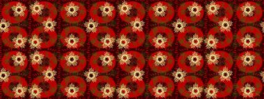 Raster illustration. Raster illustration. Snowflake isolated on red, brown and yellow colors. Snowflake Icon.