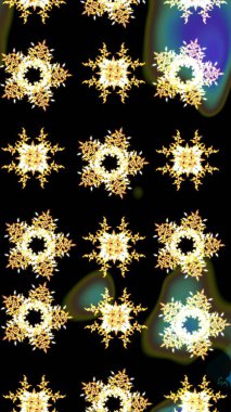 Güzel soyut kar taneleri raster tasarımı. Yeni yıl kar tanesi. Düz kar karalama ikonları, kar taneleri silueti siyah, sarı ve kahverengi renkler noel afişi, kartlar.