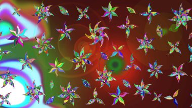 Çiçekli çiçek deseni, suluboya. Küçük çiçekte güzel bir çiçek deseni var. Raster deseni.