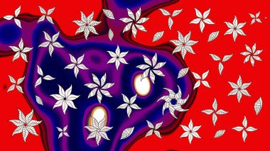 Çiçek deseni. Renkli Bahar Teması eskiz kalıbı. Düz Çiçek Elementleri Tasarımı. Raster çizimi. Güzel kumaş deseni..