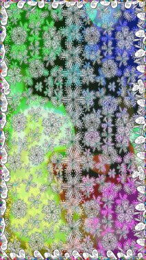 Raster illüstrasyonunda kusursuz çiçek deseni. Gri renkli çiçekler.