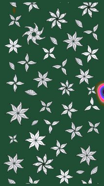 Şirin çiçekler. Raster Moda kumaş deseni. Çizgi çizimi deseni.