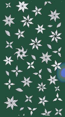 Yeşil ve nötr renklerde çiçekler. Gömlek baskısı için çiçek boyası. Çiçek eskiz kalıbı geçmişi.