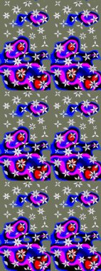 Çiçek kompozisyonu. Doğa. Raster deseni. Çiçek kolajı. Çiçek arkaplan. Küçük çiçekte güzel bir desen var. - Yeşil çiçekler.