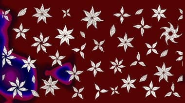 Raster çiçek desenleri çiziyor. Vadinin çiçekleri kırmızı renklerde.