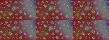 Elle çizilmiş çiçek desenli Raster çizimi. Tekstil, kumaş, ambalaj, hatıra defteri için hoş bir çiçek arkaplanı. Çocuksu tasarım. Kahverengi ve gri arkaplanda.