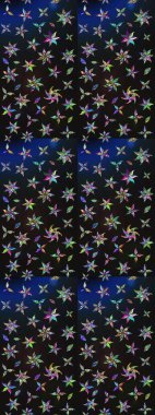 Çiçek grisi ve mavi çizim deseni. Klasik taslak çizimi. Raster çiçek izi..